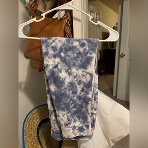 Blue and White Tie-Dye Leggings